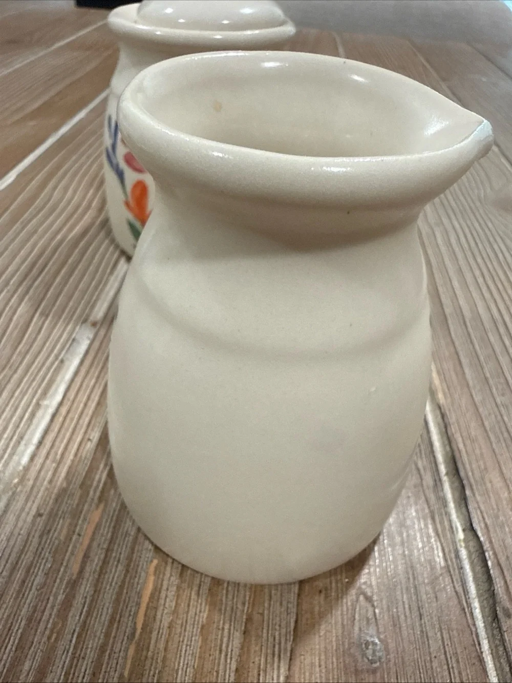 Emerson Creek Pottery Wildflower 3pc Sugar Creamer Set 2011 Bedford VA Handmade